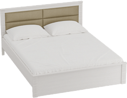 Кровать Элана 1600 с основанием Бодега белая в Уяре - uyar.mebel54.com | фото
