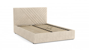 Кровать Гамма ш. 1400 (с основанием для хранения) (велюр тенерифе крем) в Уяре - uyar.mebel54.com | фото