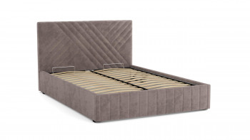Кровать Гамма ш. 1400 (с основанием для хранения) (велюр тенерифе стоун) в Уяре - uyar.mebel54.com | фото