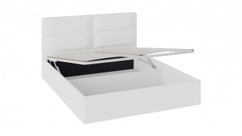 Кровать «Глосс» с мягкой обивкой и подъемным механизмом тип 1 (1400) (Белая) в Уяре - uyar.mebel54.com | фото