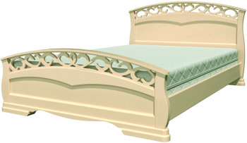 Кровать Грация-1 из массива сосны 1400*2000 Слоновая кость в Уяре - uyar.mebel54.com | фото