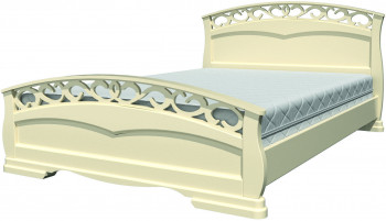 Кровать Грация-1 из массива сосны 1400*2000 Слоновая кость в Уяре - uyar.mebel54.com | фото