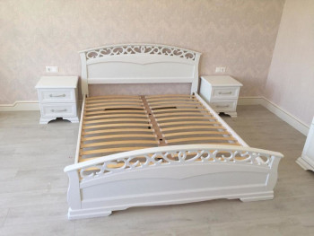 Кровать Грация-1 из массива сосны 1600*2000 Белый античный в Уяре - uyar.mebel54.com | фото