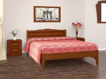 Кровать Карина-7 из массива сосны 1200*2000 Орех в Уяре - uyar.mebel54.com | фото