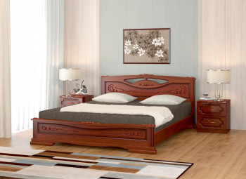 Кровать Карина-7 из массива сосны 1400*2000 Орех в Уяре - uyar.mebel54.com | фото