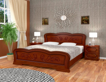 Кровать Карина-8 из массива сосны 1200*2000 Орех в Уяре - uyar.mebel54.com | фото