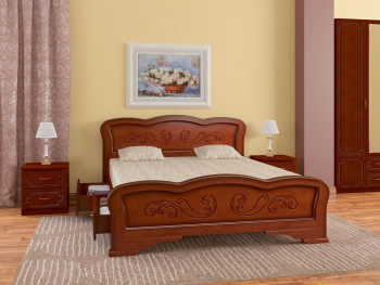 Кровать Карина-8 с ящиками из массива сосны 1600*2000 Орех в Уяре - uyar.mebel54.com | фото