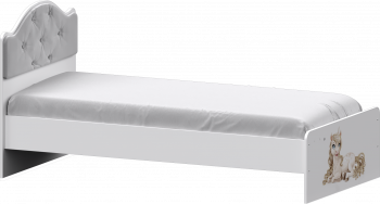 Кровать Каспер с мягкой спинкой и фотопечатью (800х1900) Белый в Уяре - uyar.mebel54.com | фото
