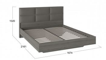 Кровать «Либерти» с мягким изголовьем Хадсон/Ткань Грей/1600 в Уяре - uyar.mebel54.com | фото