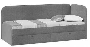 Кровать «Молли» с мягкой обивкой (900) тип 1 (Микровелюр Scandi Graphite 22) в Уяре - uyar.mebel54.com | фото