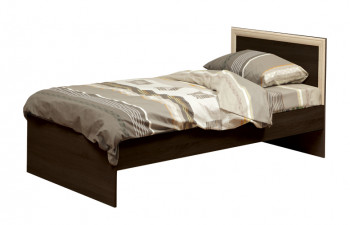Кровать одинарная 21.55 (шир. 900) с настилом (венге/профиль дуб линдберг)/осн. в Уяре - uyar.mebel54.com | фото