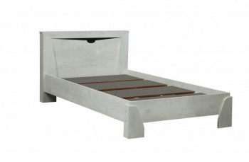 Кровать одинарная 33.07 с настилом "Лючия" (ш. 900)/(бетон пайн белый / венге / белый) в Уяре - uyar.mebel54.com | фото