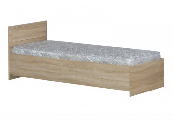 Кровать одинарная 800-2 без матраса (прямые спинки) Дуб Сонома в Уяре - uyar.mebel54.com | фото