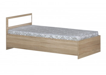 Кровать одинарная 900-2 без матраса (прямые спинки) Дуб Сонома в Уяре - uyar.mebel54.com | фото