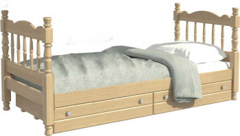 Кровать одинарная Аленка из массива сосны 800*1890 Сосна в Уяре - uyar.mebel54.com | фото