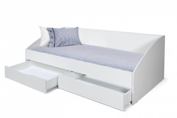 Кровать одинарная "Фея - 3" (симметричная) New/(белый / белый / ДВПО: белый) в Уяре - uyar.mebel54.com | фото