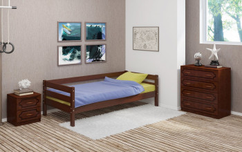 Кровать одинарная ГЛОРИЯ из массива сосны  900*2000 (Орех) в Уяре - uyar.mebel54.com | фото
