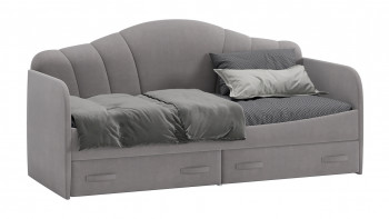 Кровать с мягкой спинкой и ящиками «Сабрина» 900 Светло-серый в Уяре - uyar.mebel54.com | фото