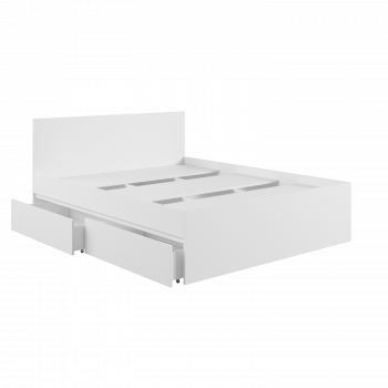 Кровать с ящиками К1.6М Мадера Белый в Уяре - uyar.mebel54.com | фото
