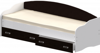Кровать Софа-7 с мягкой спинкой (800х1900) Белый/Венге в Уяре - uyar.mebel54.com | фото