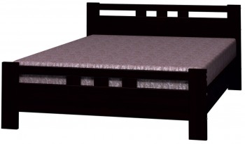 Кровать Вероника-2 из массива сосны 900*2000 Орех темный в Уяре - uyar.mebel54.com | фото