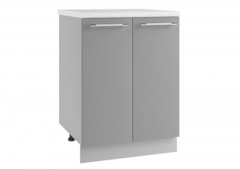 Лофт МС 600 шкаф нижний малой глубины с 2-мя фасадами (Штукатурка белая/корпус Серый) в Уяре - uyar.mebel54.com | фото