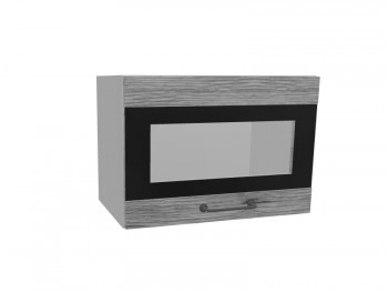 Лофт ПГСФ 500 шкаф верхний горизонтальный со стеклом и фотопечатью (Дуб майский/корпус Серый) в Уяре - uyar.mebel54.com | фото