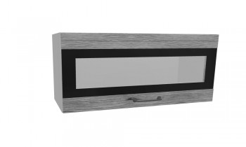 Лофт ПГСФ 800 шкаф верхний горизонтальный со стеклом и фотопечатью (Дуб майский/корпус Серый) в Уяре - uyar.mebel54.com | фото
