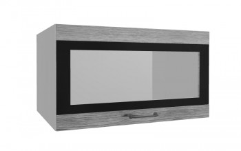 Лофт ВПГСФ 800 шкаф верхний горизонтальный со стеклом высокий с фотопечатью (Дуб майский/корпус Серый) в Уяре - uyar.mebel54.com | фото