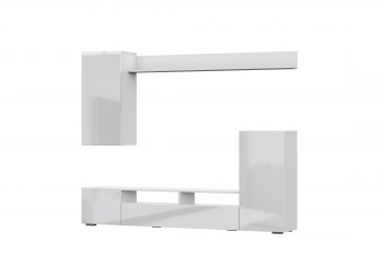 Мебель для гостиной МГС 4 (Белый/Белый глянец) в Уяре - uyar.mebel54.com | фото