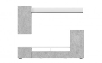 Мебель для гостиной МГС 4 (Белый/Цемент светлый) в Уяре - uyar.mebel54.com | фото