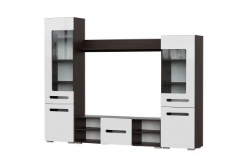 Мебель для гостиной МГС 6 (Исполнение 1/Венге/Белый глянец) в Уяре - uyar.mebel54.com | фото