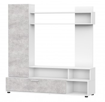 Мебель для гостиной "МГС 9" Белый / Цемент светлый в Уяре - uyar.mebel54.com | фото