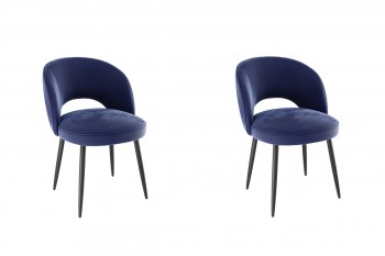 Набор стульев Моли 2 шт (синий велюр/черный) в Уяре - uyar.mebel54.com | фото