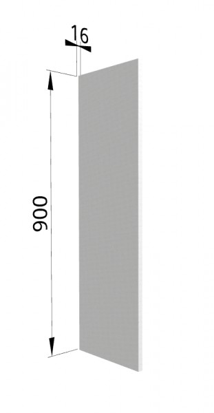 Панель торцевая (для шкафа верхнего высотой 900 мм) ВП Мелисса (Белый скин) в Уяре - uyar.mebel54.com | фото