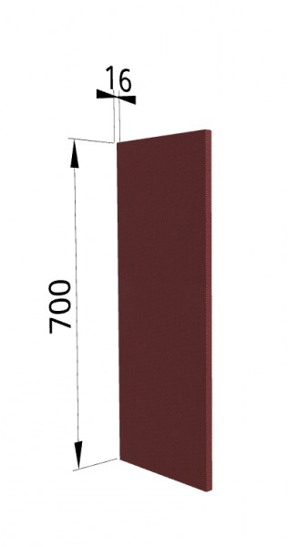 Панель торцевая П Квадро (для шкафа верхнего) Красная кожа в Уяре - uyar.mebel54.com | фото