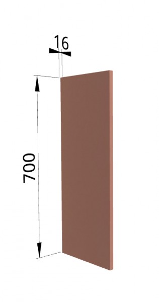 Панель торцевая П Квадро (для шкафа верхнего) Персик софт в Уяре - uyar.mebel54.com | фото