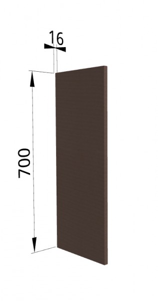 Панель торцевая П Квадро (для шкафа верхнего) Шоколад кожа в Уяре - uyar.mebel54.com | фото