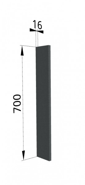 Панель торцевая ПТ 400 Квадро (для шкафа торцевого верхнего) Железо в Уяре - uyar.mebel54.com | фото