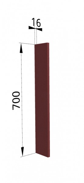 Панель торцевая ПТ 400 Квадро (для шкафа торцевого верхнего) Красная кожа в Уяре - uyar.mebel54.com | фото
