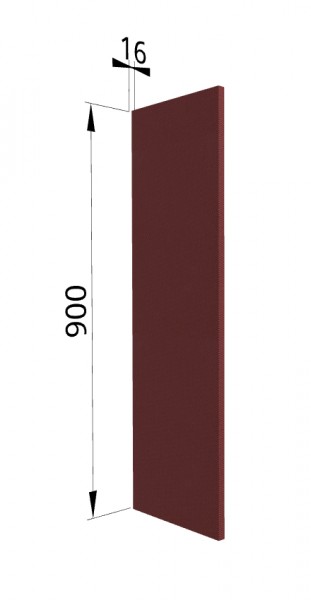Панель торцевая ВП Квадро (для шкафа верхнего высокого) Красная кожа в Уяре - uyar.mebel54.com | фото