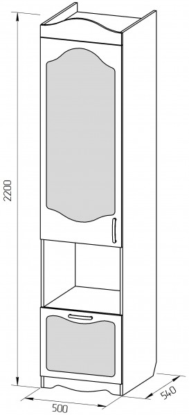 Пенал серии Иллюзия 71 Бордовый в Уяре - uyar.mebel54.com | фото