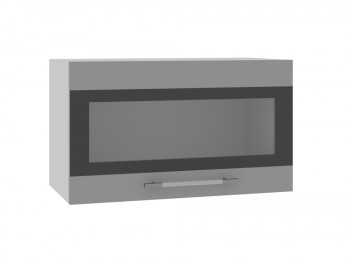 Ройс ПГСФ 600 Шкаф верхний горизонтальный со стеклом с фотопечатью (Графит софт/корпус Серый) в Уяре - uyar.mebel54.com | фото
