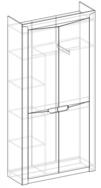 Шкаф 2-х створчатый комбинированный Хилтон (Дуб юкон/Гранж) в Уяре - uyar.mebel54.com | фото