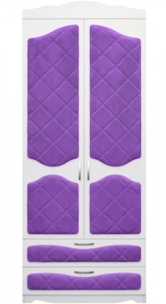 Шкаф 2-х створчатый с ящиками серии Иллюзия 32 Фиолетовый в Уяре - uyar.mebel54.com | фото