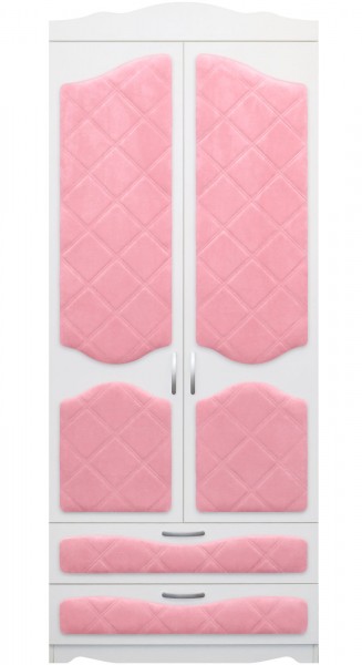 Шкаф 2-х створчатый с ящиками серии Иллюзия 36 Светло-розовый в Уяре - uyar.mebel54.com | фото