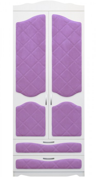 Шкаф 2-х створчатый с ящиками серии Иллюзия 67 Светло-фиолетовый в Уяре - uyar.mebel54.com | фото