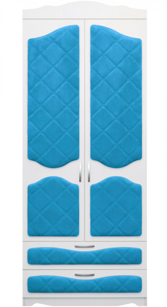 Шкаф 2-х створчатый с ящиками серии Иллюзия 84 Ярко-голубой в Уяре - uyar.mebel54.com | фото