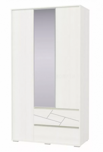 Шкаф 3-х дверный с ящиками Аделина 1200 Рамух белый в Уяре - uyar.mebel54.com | фото