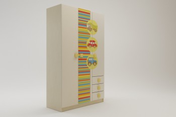 Шкаф 3-х створчатый с ящиками Клаксон (Бежевый/корпус Клен) в Уяре - uyar.mebel54.com | фото